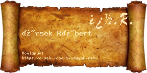 Érsek Róbert névjegykártya